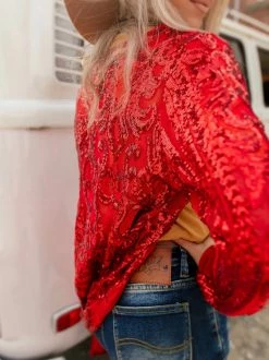 Dongguan Haohoo Clothing CO., Ltd Pre-Orders PREORDER The Royal Sequin Duster - Red