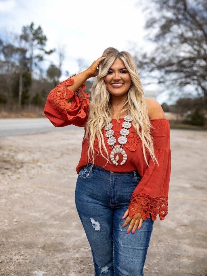 D & J Industries Lace Talk About It — Lace Top In Red 5 D & J Industries Lace Talk About It — Lace Top In Red