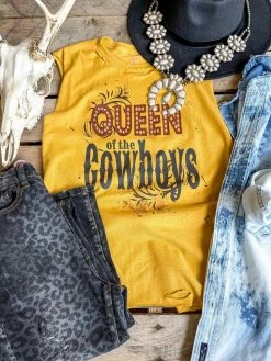Raisin Arrows Queen Of The Cowboys Raw Hem Tee