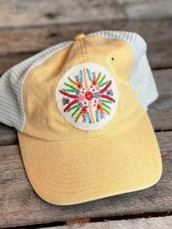 FayCo Circle Floral Yellow Hat