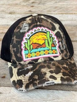 Southern Grace Desert Sunset Black Leopard Hat
