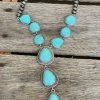 Southern Grace Turquoise Stone Silver Beaded Necklace 2 Southern Grace Turquoise Stone Silver Beaded Necklace