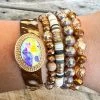 Southern Grace Giddy Up Cowgirl Cowhide Mixed Beads Bracelet Set