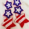 Treasure Jewels, Inc. New Arrivals Red White And Blue USA Stars Beaded Earrings 1 Treasure Jewels, Inc. New Arrivals Red White And Blue USA Stars Beaded Earrings