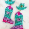 Treasure Jewels, Inc. Giddy Up Heart Turquoise Beaded Boot Earrings New Arrivals 2 Treasure Jewels, Inc. Giddy Up Heart Turquoise Beaded Boot Earrings New Arrivals