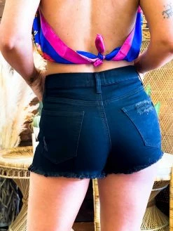 Special A High Rise Distressed Jean Shorts In Black Summer Fever Collection