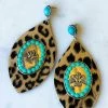 Your Fashion Wholesale Summer Fever Collection Turquoise And Leopard Pendent Earrings 1 Your Fashion Wholesale Summer Fever Collection Turquoise And Leopard Pendent Earrings