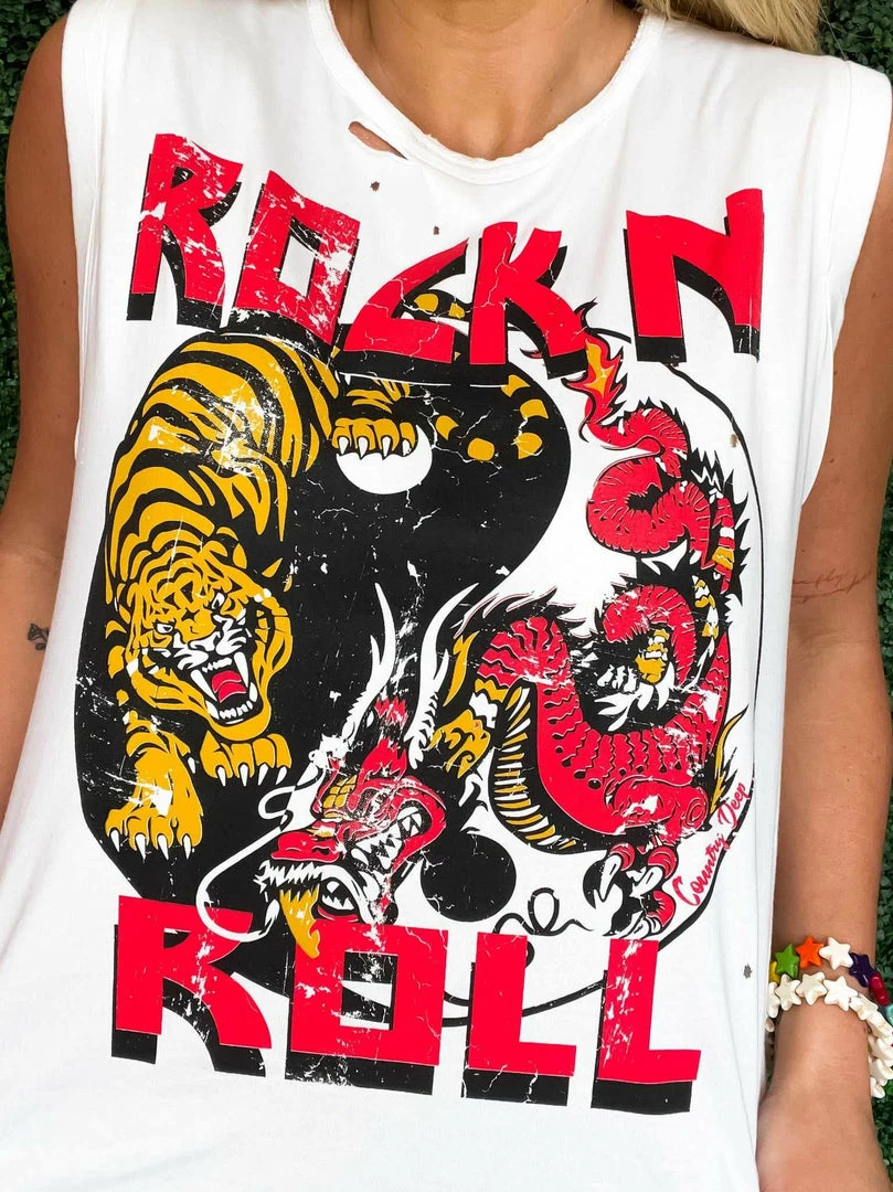 Country Deep Clothing Rock N Roll Distressed Tank 3 Country Deep Clothing Rock N Roll Distressed Tank
