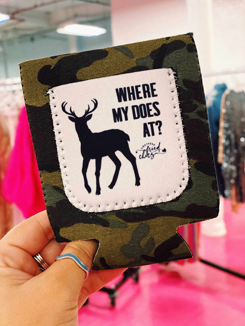 Luxe Apparel Where My Does At Koozie 3 Luxe Apparel Where My Does At Koozie