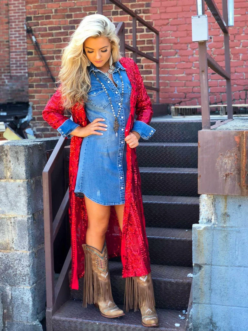 Dongguan Haohoo Clothing CO., Ltd Pre-Orders PREORDER The Royal Sequin Duster - Red 9 Dongguan Haohoo Clothing CO., Ltd Pre-Orders PREORDER The Royal Sequin Duster - Red