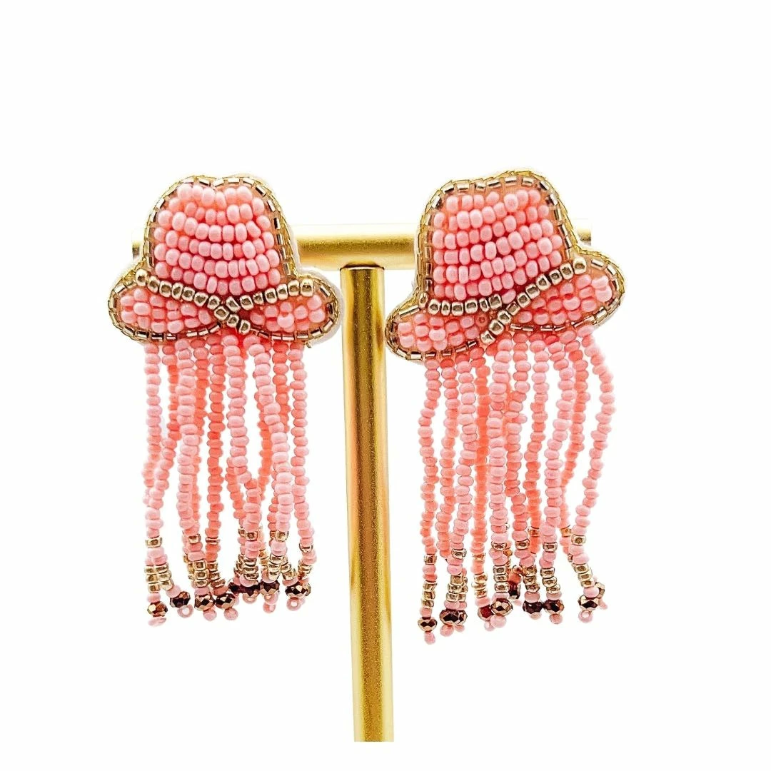 Treasure Jewels, Inc. Pink Fringe Beaded Earrings 4 Treasure Jewels, Inc. Pink Fringe Beaded Earrings