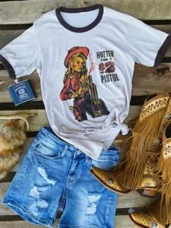 Bling-A-Gogo Pistol Tee By Bling-a-Go-Go