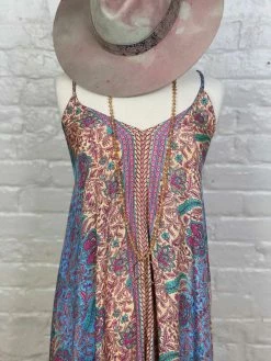 Fashion Fuse Print Tie-Back Maxi Dress - Pink Clothing 8 Fashion Fuse Print Tie-Back Maxi Dress - Pink Clothing