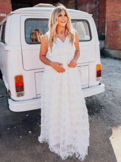 Southernfriedchics Store 28 D & J Industries Promise Forever Dress Long - White