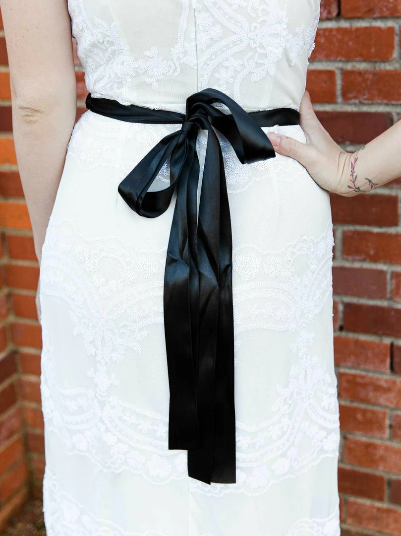 Luxe Apparel Rhinestone Crowning Moment Belt X3 - Black Ribbon With Gold 4 Luxe Apparel Rhinestone Crowning Moment Belt X3 - Black Ribbon With Gold