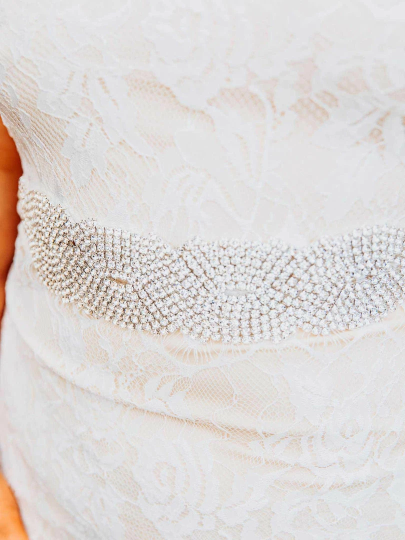 Luxe Apparel Bridal Rhinestone Crowning Moment Belt X3 - Pure Ribbon With Silver 6 Luxe Apparel Bridal Rhinestone Crowning Moment Belt X3 - Pure Ribbon With Silver