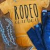 4B Custom Designs LLC Clothing Rodeo Cowboy Tee - Mustard 2 4B Custom Designs LLC Clothing Rodeo Cowboy Tee - Mustard