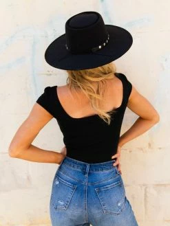 D & J Industies Co., LTD. New Arrivals Your New Favorite Staple — Square Neck Black Bodysuit For Women