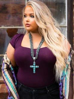 D & J Industies Co., LTD. Your New Favorite Staple Square Neck Bodysuit - Purple New Arrivals