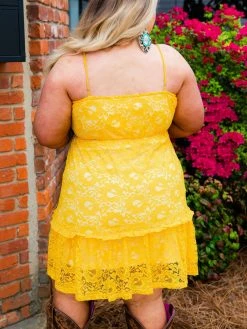 Southern Fried Chics Flirty Little Thing Lace Dress - Mustard New Arrivals 9 Southern Fried Chics Flirty Little Thing Lace Dress - Mustard New Arrivals
