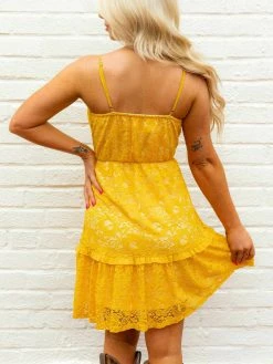 Southern Fried Chics Flirty Little Thing Lace Dress - Mustard New Arrivals 11 Southern Fried Chics Flirty Little Thing Lace Dress - Mustard New Arrivals