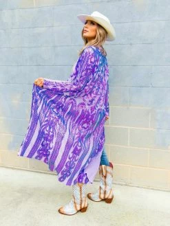 Dongguan Haohoo Clothing CO., Ltd PREORDER The Royal Sequin Duster In Purple