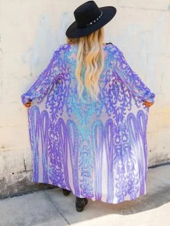Dongguan Haohoo Clothing CO., Ltd PREORDER The Royal Sequin Duster — Iridescent Purple