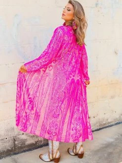 Dongguan Haohoo Clothing CO., Ltd PREORDER The Royal Sequin Duster - Hot Pink