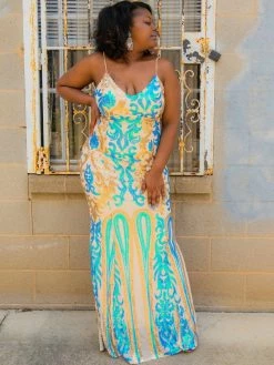 D & J Industries Co., LTD. PREORDER Midnight Marina Turquoise & Gold Dress Pre-Orders 10 D & J Industries Co., LTD. PREORDER Midnight Marina Turquoise & Gold Dress Pre-Orders