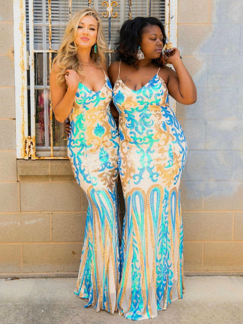 D & J Industries Co., LTD. PREORDER Midnight Marina Turquoise & Gold Dress Pre-Orders 3 D & J Industries Co., LTD. PREORDER Midnight Marina Turquoise & Gold Dress Pre-Orders