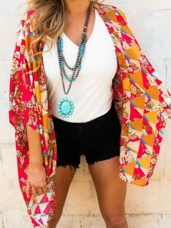 D & J Industies Co., LTD. New Arrivals Actin Up Kimono - Pink Floral