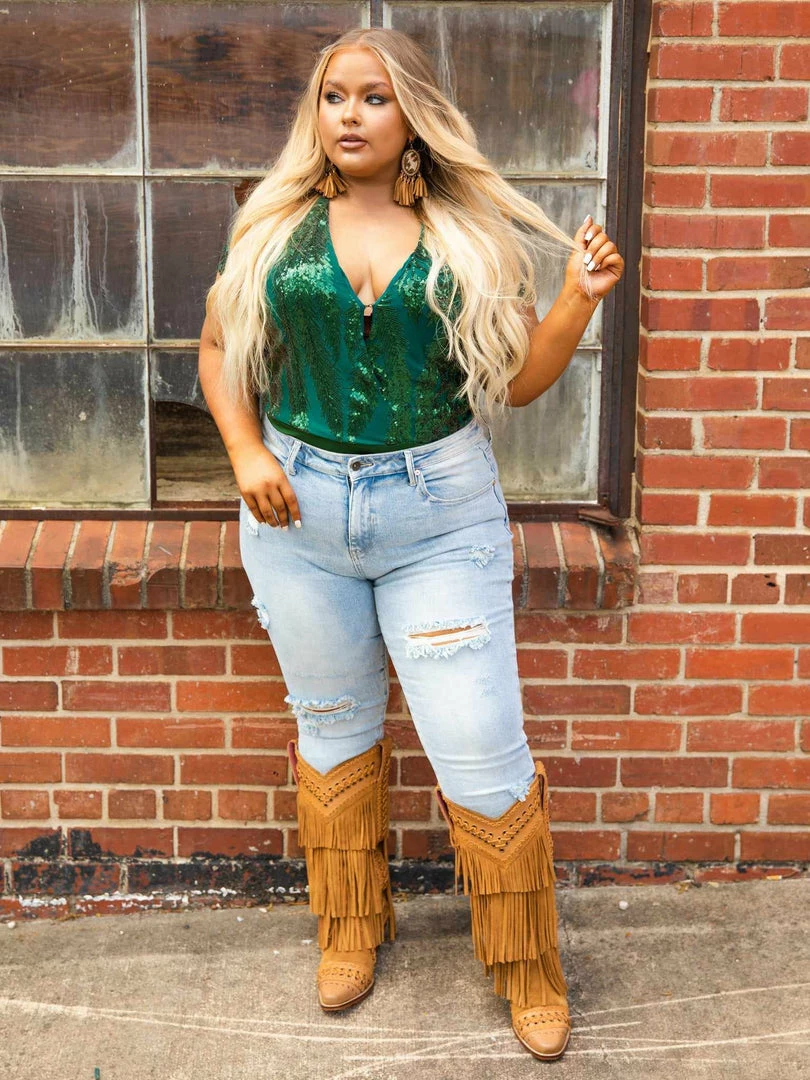 D & J Industies Co., LTD. PREORDER Hell On Heels Cap Sleeve Bodysuit - Emerald Sequin Pre-Orders 7 D & J Industies Co., LTD. PREORDER Hell On Heels Cap Sleeve Bodysuit - Emerald Sequin Pre-Orders