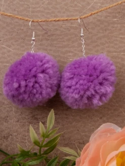 Your Fashion Wholesale Pom Pom Earrings - Purple New Arrivals
