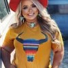Miss Mud Pie Serape Skull Tee - Mustard Tees 2 Miss Mud Pie Serape Skull Tee - Mustard Tees