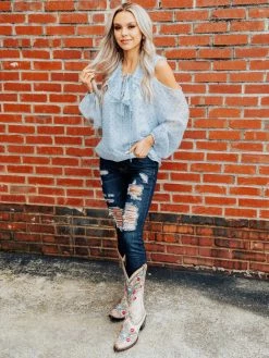 Southernfriedchics Store 14 D & J Industries Tops She's Somethin' Top - Blue