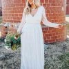 D & J Industries Speechless Dress -Long Sleeve White Dress Bridal