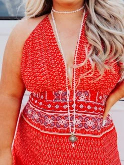 Southernfriedchics Store 20 Dongguan Haohoo Clothing CO., Ltd Summer Oasis Dress - Red Dresses