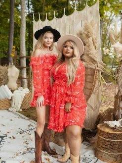 D & J Industries Sale! Take Me There Dress - Red Floral