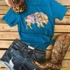 Benita Ceceille Tees The Drifter Buffalo Tee - Ocean Blue