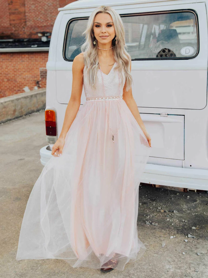 D & J Industries The Way You Sparkle Dress - Pale Peach 4 D & J Industries The Way You Sparkle Dress - Pale Peach