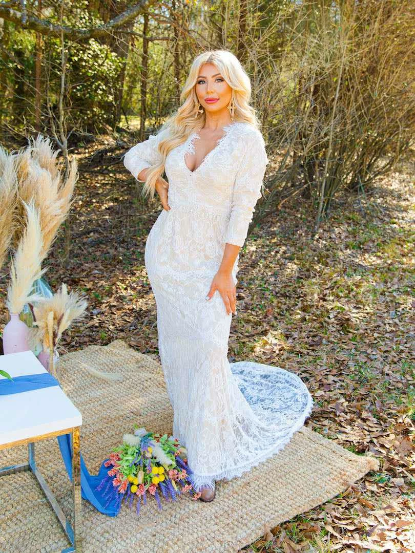 D & J Industries Tie The Knot Dress With Train 5 D & J Industries Tie The Knot Dress With Train