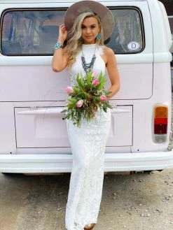 Southern Fried Chics Bridal To Have And To Hold Lace Dress - White