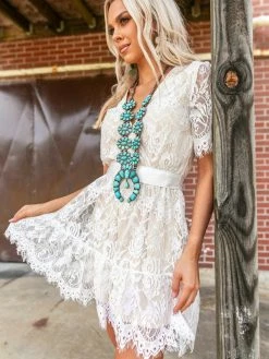 Southern Fried Chics Wrapped Up In Your Arms Lace Dress Bridal