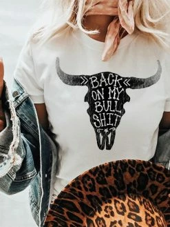 Miss Mud Pie Back On My Bull Western T-shirt Clothing