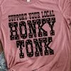 Miss Mud Pie Support Your Local Honky Tonk — Country Girl T-Shirt In Dark Pink 2 Miss Mud Pie Support Your Local Honky Tonk — Country Girl T-Shirt In Dark Pink