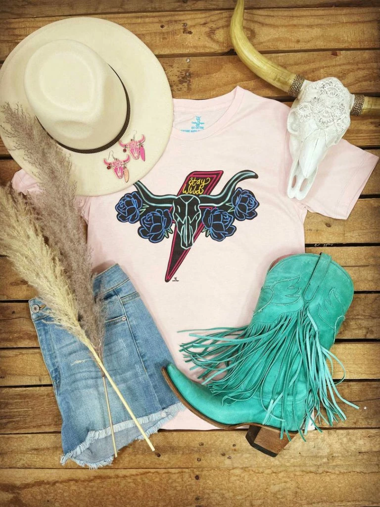 Southernfriedchics Store 3 Southernfriedchics Store -Southernfriedchics Store Stay Wild Neon Steer Pale Pink Tee T Shirts 1080x1080 768x1024 1